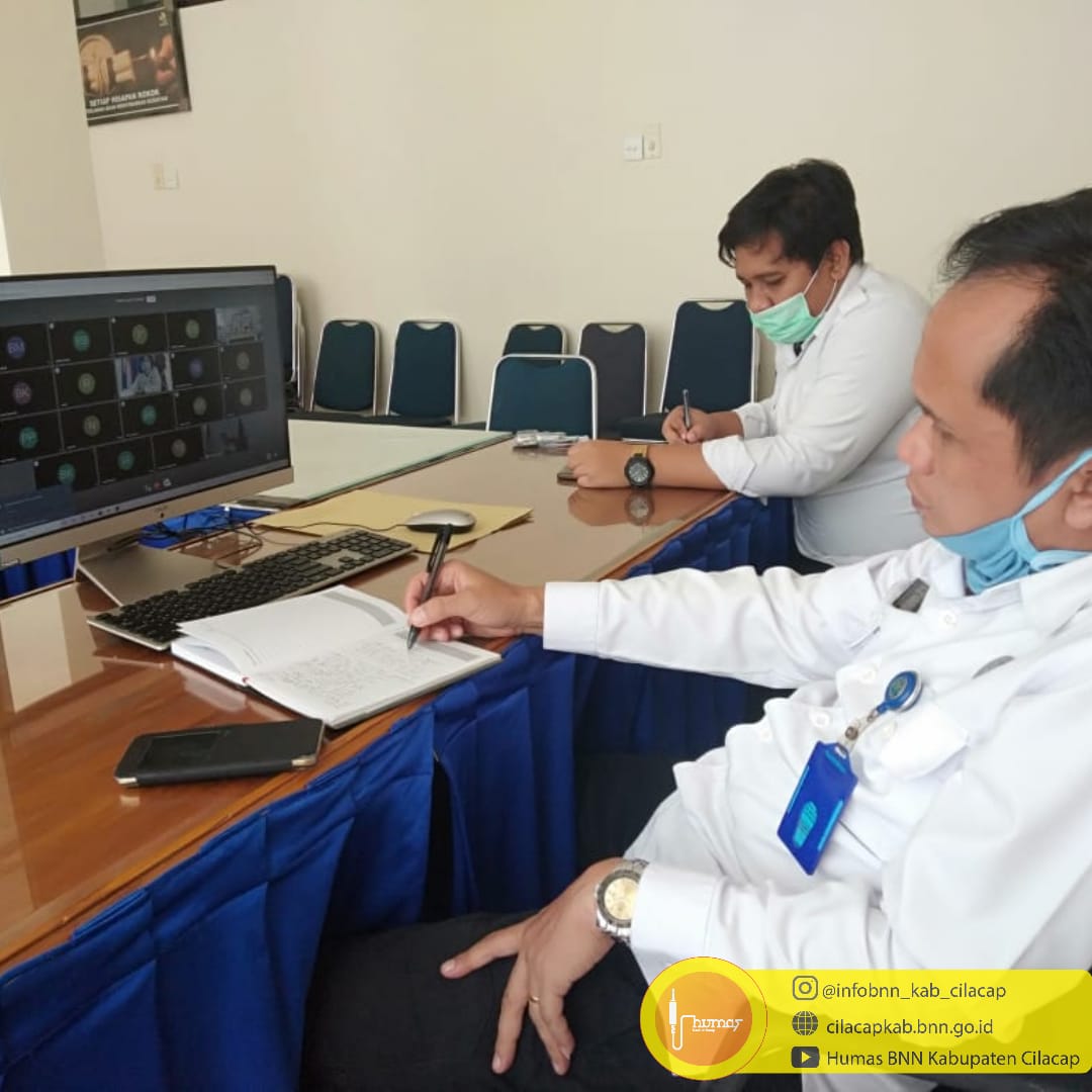 BNNK Cilacap turut serta dalam Video Conference bersama Kepala BNNP Jateng