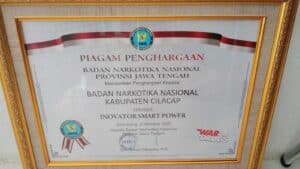BNN Kabupaten Cilacap Mendapat Penghargaan dari BNN Provinsi Jawa Tengah Sebagai Inovator Smart Power