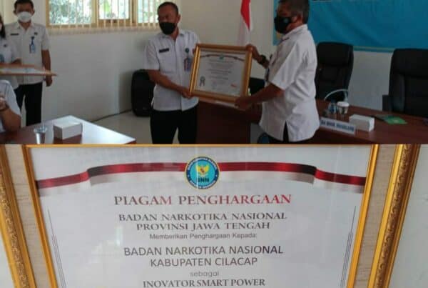 BNN Kabupaten Cilacap Mendapat Penghargaan dari BNN Provinsi Jawa Tengah Sebagai Inovator Smart Power