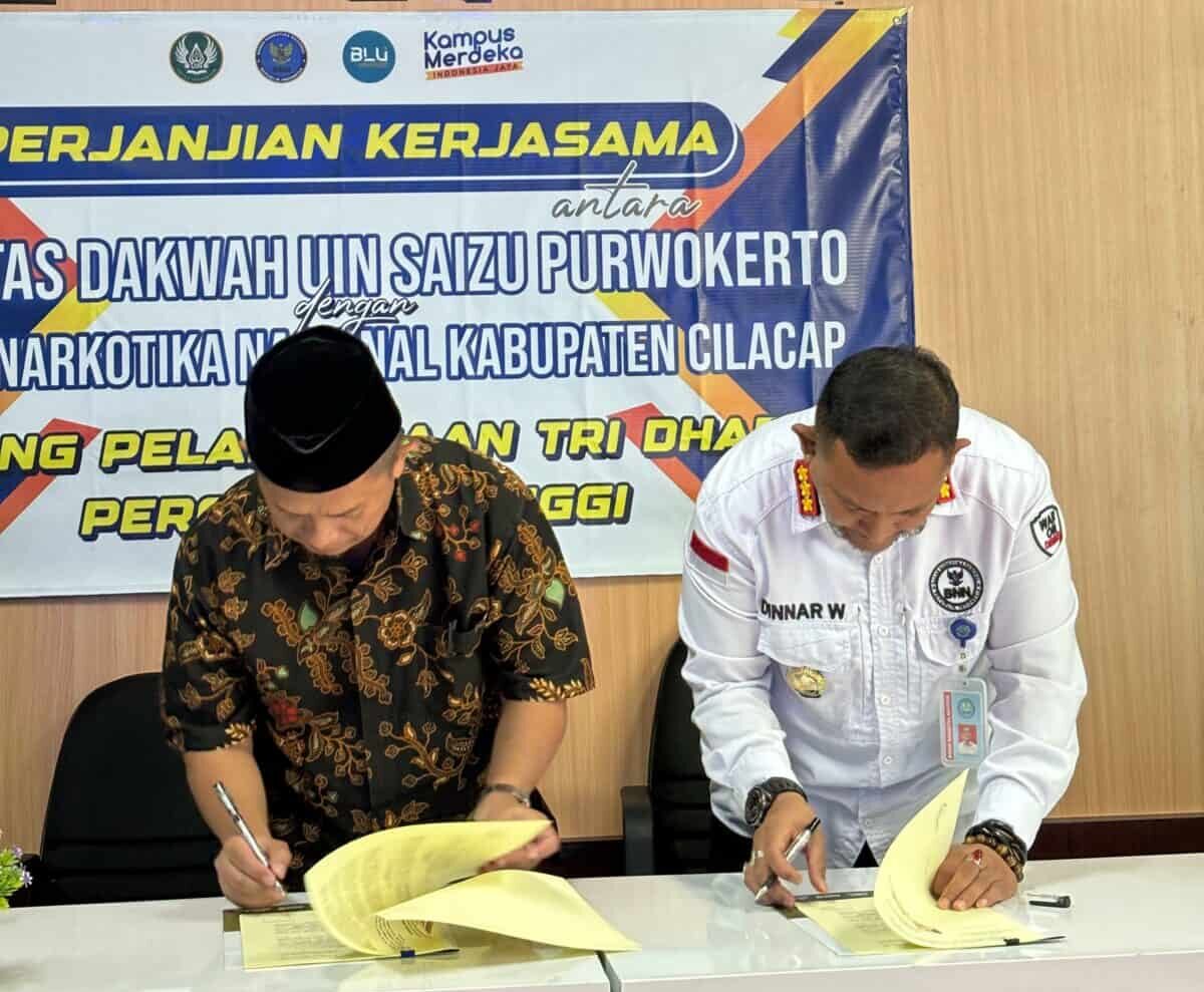 Penandatanganan Perjanjian Kerja Sama antara Universitas Islam Negeri Prof. KH Saifuddin Zuhri dengan BNN Kabupaten Cilacap